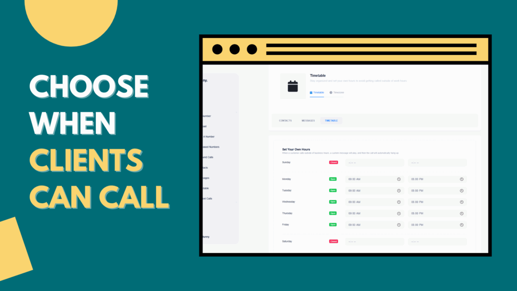 DialBunny - Choose When Clients Can Call With The Calendar Feature